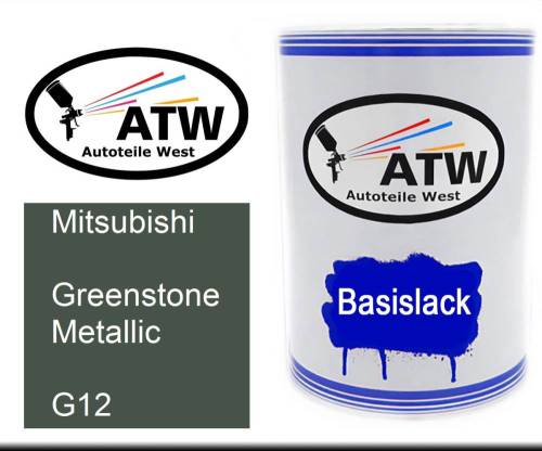 Mitsubishi, Greenstone Metallic, G12: 500ml Lackdose, von ATW Autoteile West.